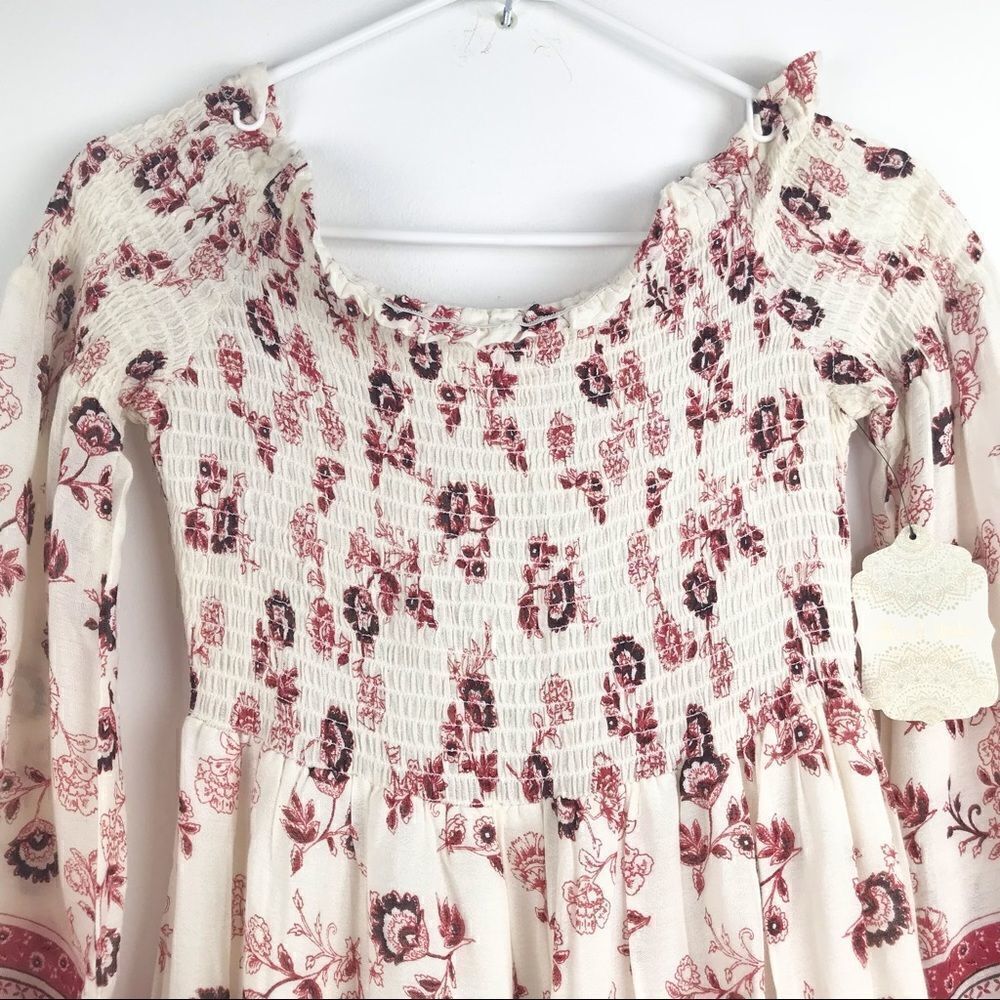 Altar’d State Cream/ Red Floral Off Shoulder Dress NEW - Picture 3 of 16